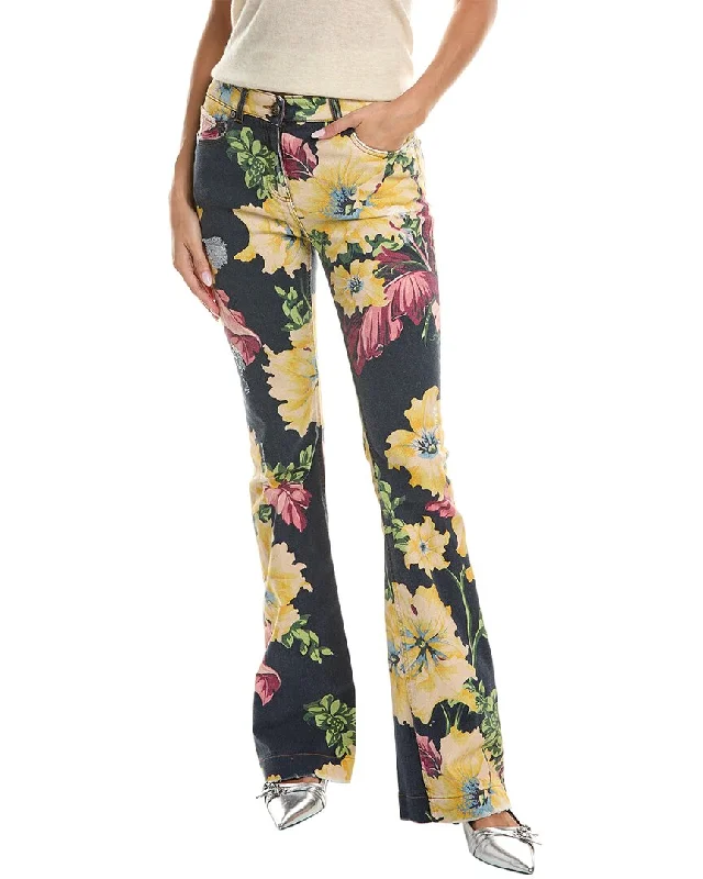 Etro Multicolor Flare Jean Cozy Relaxed Fit Denim Jeans