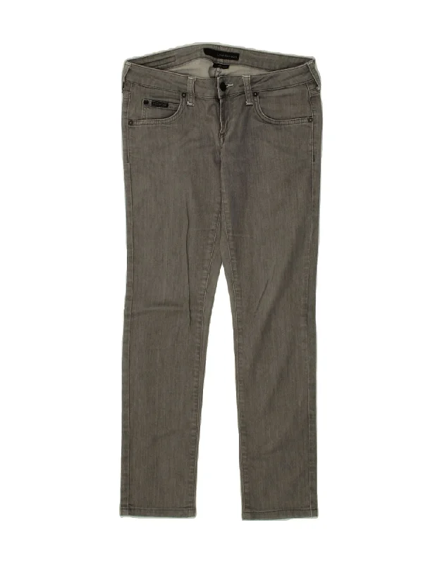 CALVIN KLEIN Womens Low Waist Skinny Jeans W28 L28  Grey Cotton Stylish Cargo Style Jeans