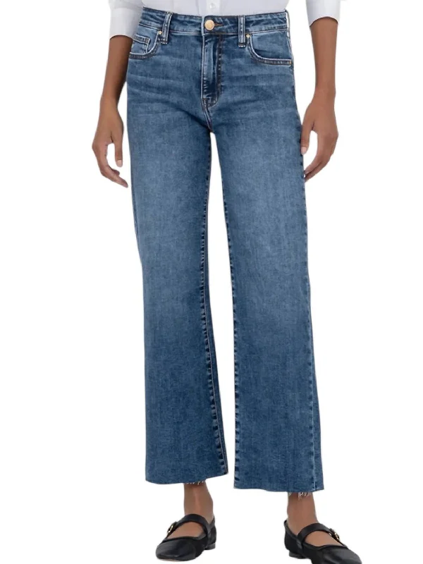 Charlotte High Rise Wide Leg Jeans In Commendatory With Medium Base Wash Comfortable Jogger Style Jeans Charlotte High Rise Wide Leg Jeans In Commendatory With Medium Base Wash Comfortable Jogger Style Jeans