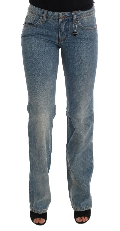 Costume National Chic Classic Fit Straight  Women's Jeans Trendy Button-Up High-Waist Jeans