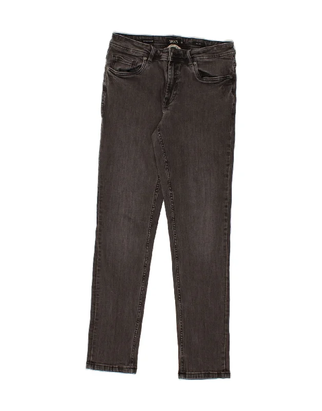 DACK'S Womens Slim Jeans IT 44 Medium W28 L30 Grey Cotton Casual High-Waisted Bootcut Jeans
