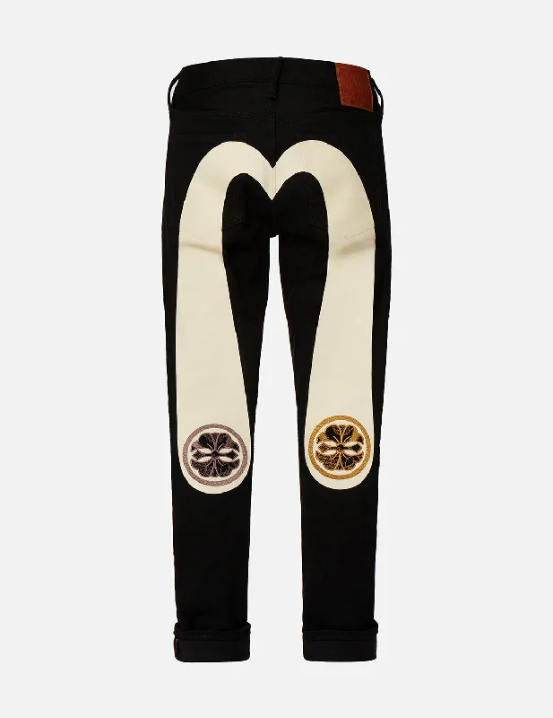 Daicock Print with Kamon Embroidery Carrot-Fit Jeans #2017 Casual Light Wash Jeans