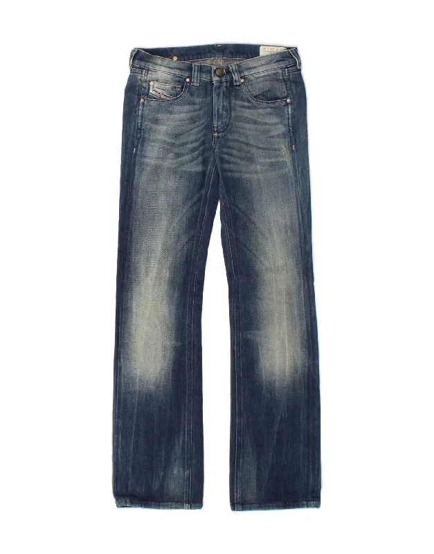 DIESEL Womens Doozy Bootcut Jeans W24 L30  Navy Blue Cotton Stylish Slim Fit Denim