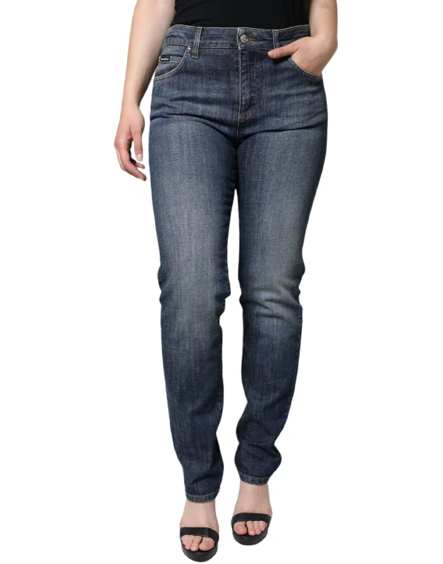 Dolce & Gabbana Cotton Stretch Skinny Women's Jeans Comfortable Straight-Legged Denim Dolce & Gabbana Cotton Stretch Skinny Women's Jeans Comfortable Straight-Legged Denim