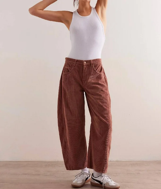 Good Luck Mid-Rise Cord Barrel Jean In Emparardo Stylish High-Waisted Denim