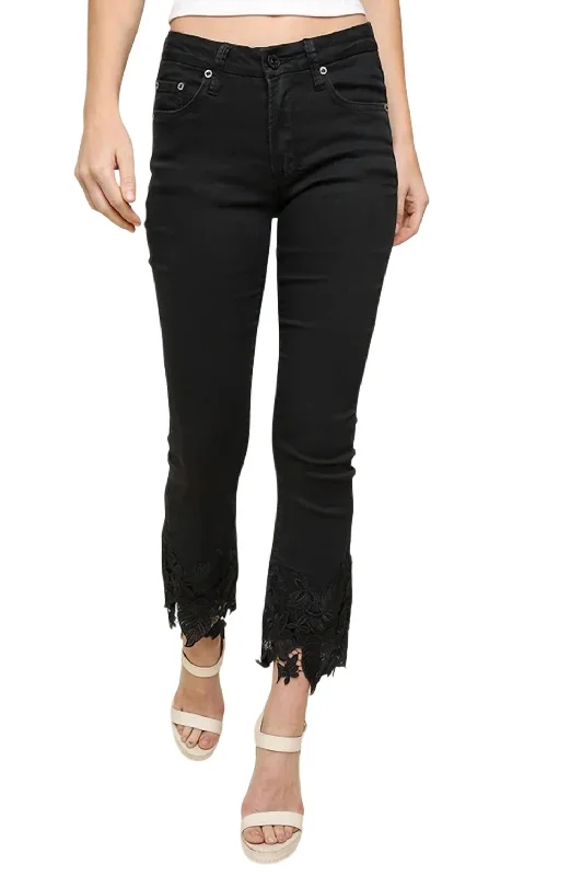 High Waist Stretch Slim Straight Jean In Black Fashionable Bootcut Jeans