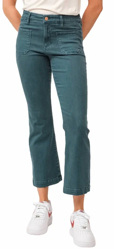 Jeanne Jeans In Deep Teal Fashionable White Denim Jeans