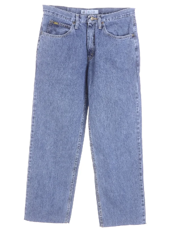 Label Straight Leg Cropped Jeans Trendy Skinny Fit Jeans