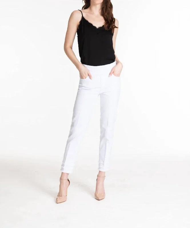 Leave Me Jean In White Casual High-Waisted Bootcut Jeans