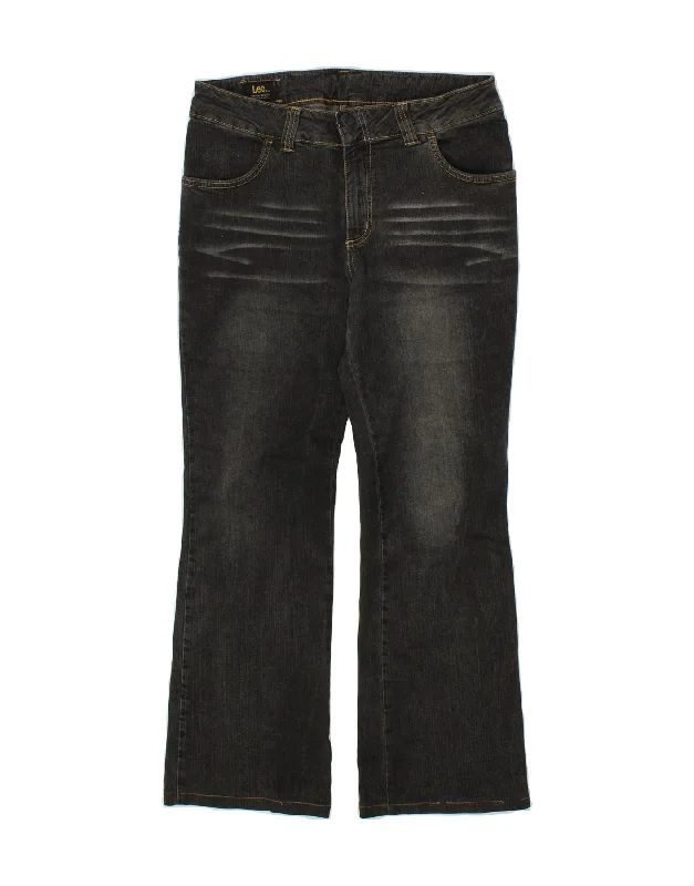 LEE Womens Bootcut Jeans W32 L30 Grey Cotton Trendy Cut-Off Denim Shorts