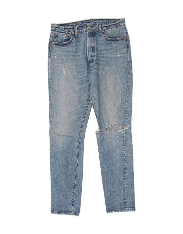 LEVI'S Womens 501 Distressed Slim Jeans W29 L32 Blue Cotton Stylish Relaxed Fit Skinny Jeans LEVI'S Womens 501 Distressed Slim Jeans W29 L32 Blue Cotton Stylish Relaxed Fit Skinny Jeans