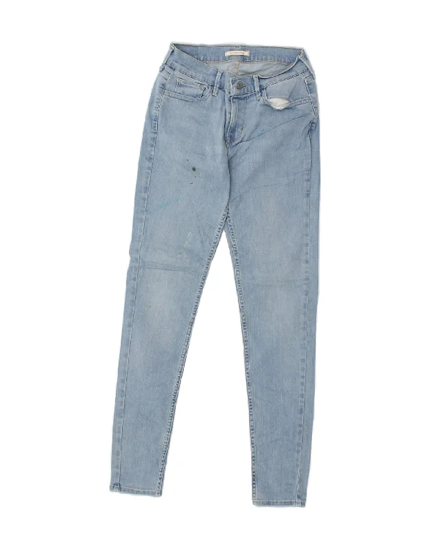 LEVI'S Womens 710 Super Skinny Jeans W27 L29 Blue Cotton Elegant Bootcut Fit Jeans
