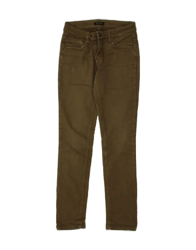 MASSIMO DUTTI Womens Slim Cropped Jeans EU 36 XS W26 L27 Khaki Cotton Trendy Vintage Denim Jeans MASSIMO DUTTI Womens Slim Cropped Jeans EU 36 XS W26 L27 Khaki Cotton Trendy Vintage Denim Jeans
