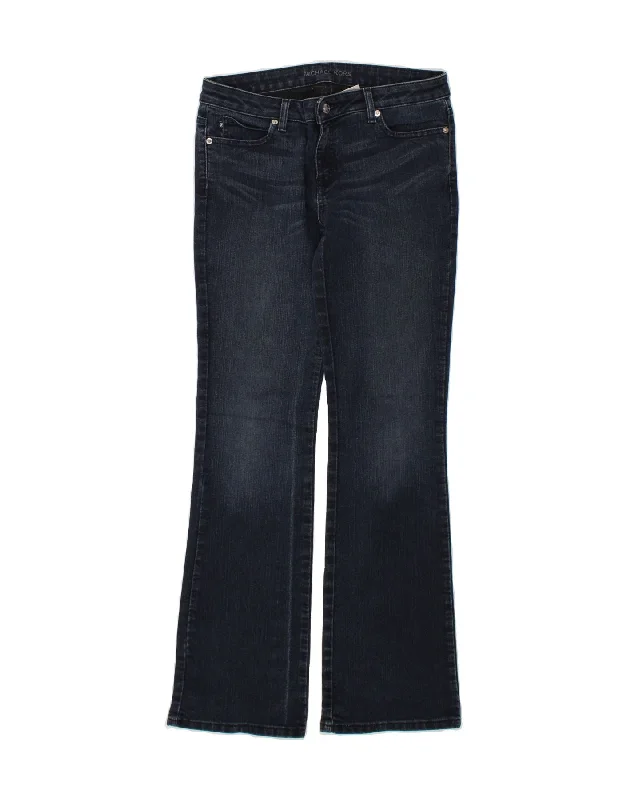 MICHAEL KORS Womens Bootcut Jeans US 6 Medium W30 L32 Navy Blue Cotton Casual Distressed Denim Jeans MICHAEL KORS Womens Bootcut Jeans US 6 Medium W30 L32 Navy Blue Cotton Casual Distressed Denim Jeans