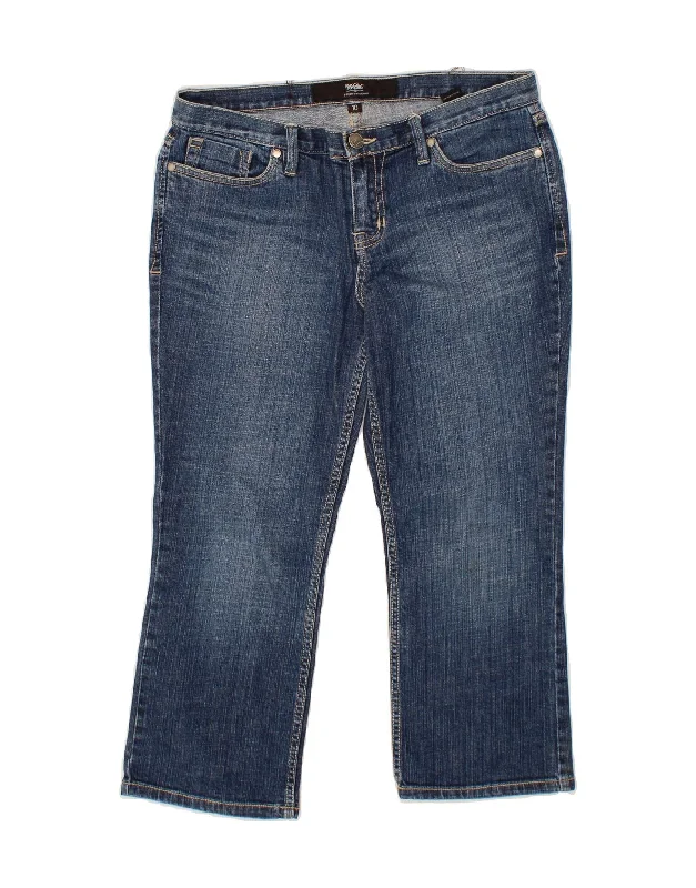 MOSSIMO Womens Straight Capri Jeans US 10Large W32 L23 Blue Cotton Fashionable Raw Edge Jeans MOSSIMO Womens Straight Capri Jeans US 10Large W32 L23 Blue Cotton Fashionable Raw Edge Jeans
