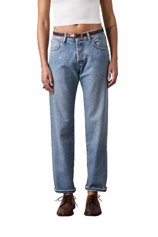 Owen Slouchy Straight Jean In Oceanside Comfortable Drawstring Waist Jeans