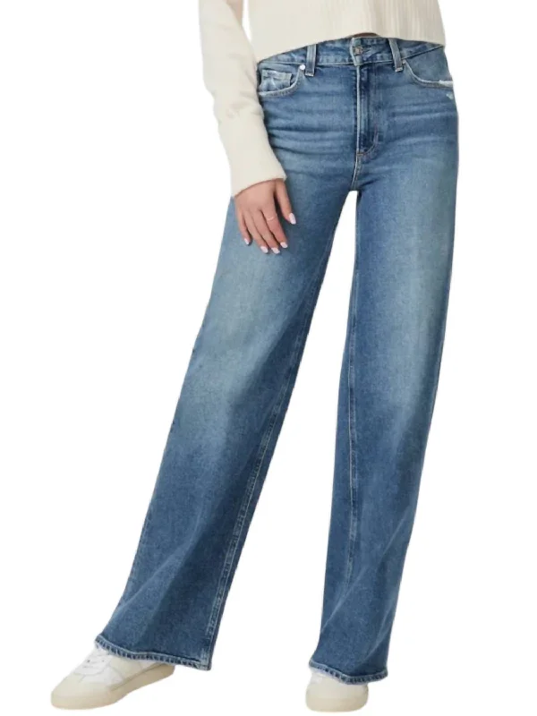 Sasha 32" Wide Leg Jeans In Storybook Distressed Trendy Colored Denim Jeans