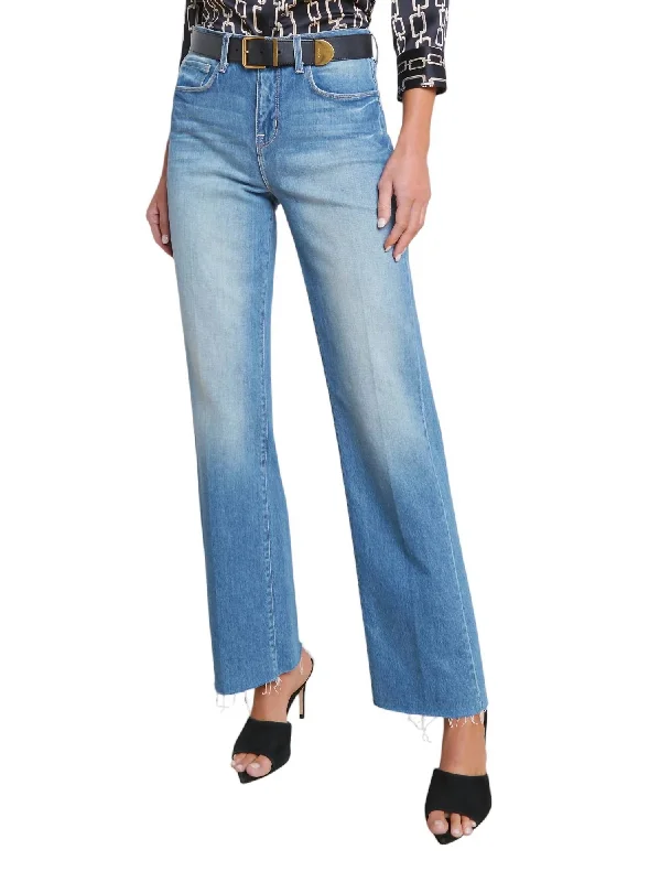 Tiana High Rise Wide Leg Jean In Cowan Trendy Patchwork Denim Jeans