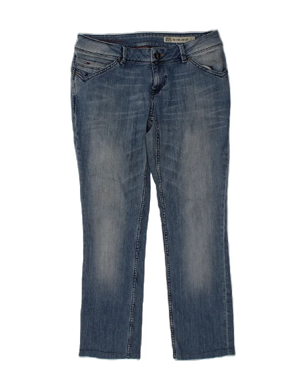 TOMMY HILFIGER Womens Victoria Straight Jeans W31 L28 Blue Cotton Classic Black Denim Jeans