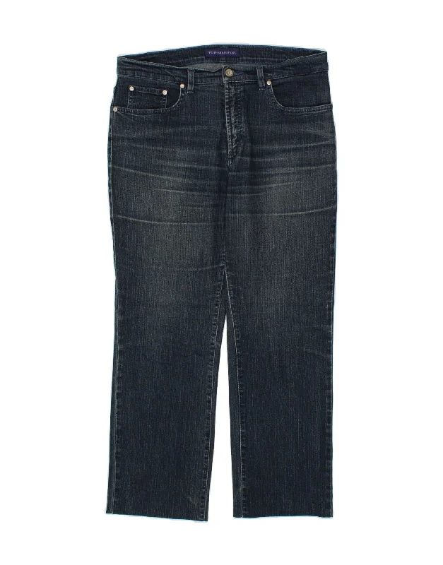 TRUSSARDI Womens Bootcut Jeans W31 L27 Blue Cotton Stylish Stone-Wash Denim Jeans