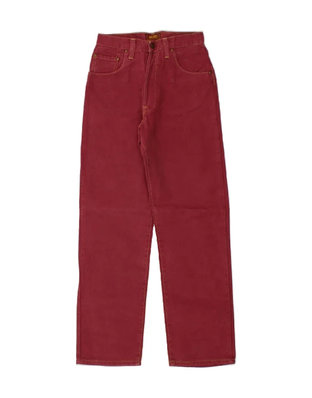 VINTAGE Womens Straight Jeans W28 L31 Red Cotton Cozy Tencel Blend Denim Jeans