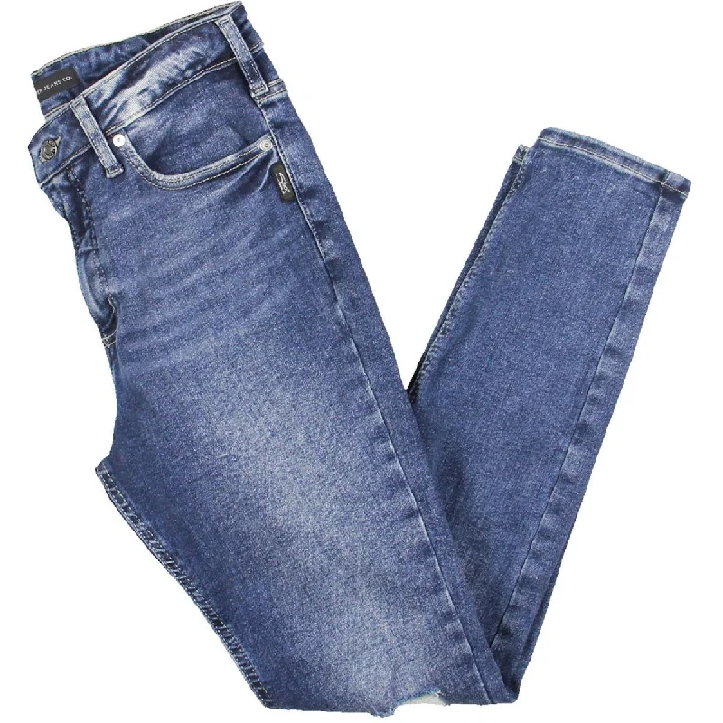 Womens Denim Infinite Fit Skinny Jeans Fashionable Raw Edge Jeans