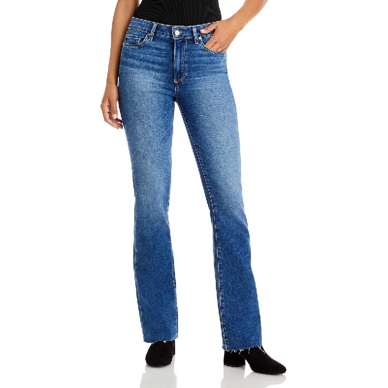 Womens Denim Released-Hem Bootcut Jeans Fashionable Distressed Jeans